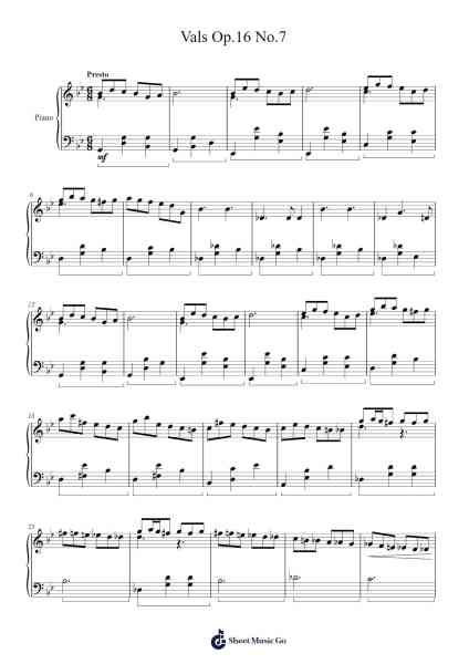 Vals Op.16 No.7 Sheet Music by undefined-Arr.Clydn