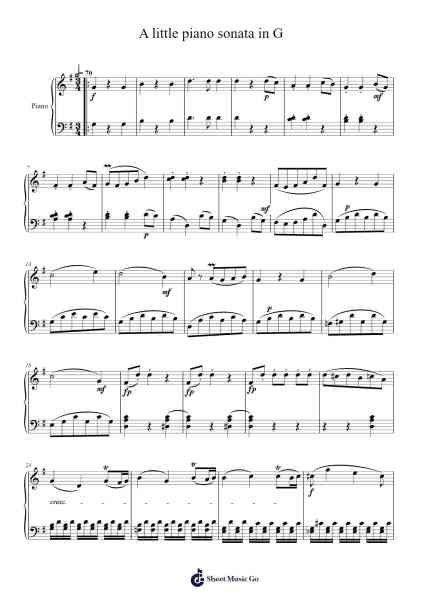 A little piano sonata in G Sheet Music by Camille Saint-Saëns-Arr.Brongus Chadkiel