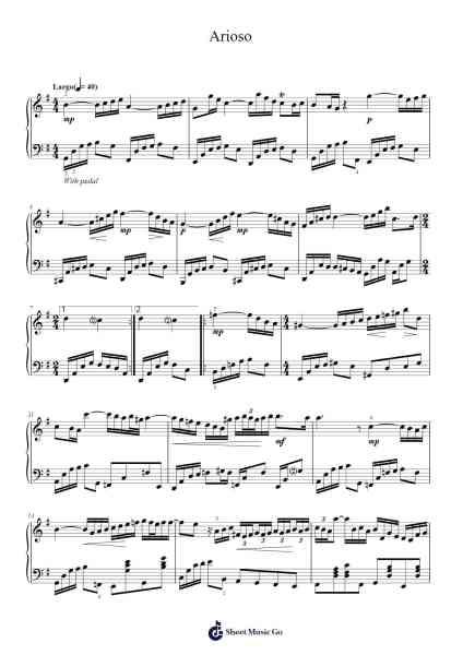 Arioso Sheet Music by Johann Sebastian Bach-Arr.Gunsea Holmesbob