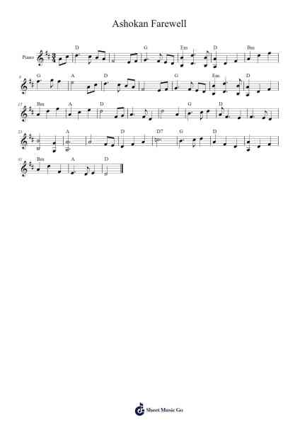 Ashokan Farewell Sheet Music by Jay Ungar-Arr.Prupert Cookegram