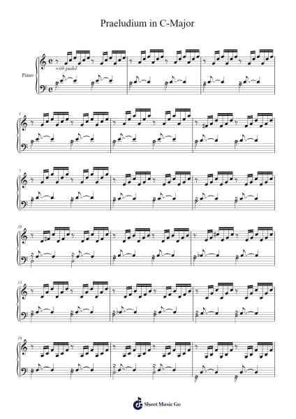 Praeludium in C Major, BWV 846 Sheet Music by Johann Sebastian Bach-Arr.Dekes