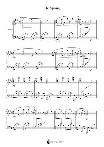 The Spring Sheet Music by Łukasz Mikchalski-Arr.Gemfoe Conchey