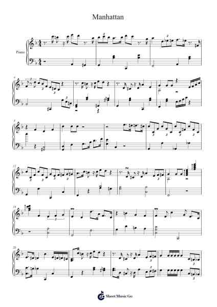 Manhattan Sheet Music by Francisco Quesada-Arr.Wilheljones