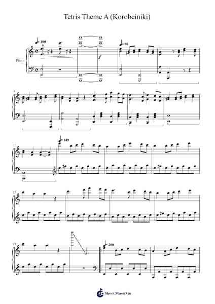 Tetris Theme A (Korobeiniki) - Jackson T Palecki Edit Sheet Music by Hirokazu Tanaka-Arr.Maglius