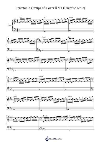 Pentatonic Groups of 4 over ii V I (Exercise Nr. 2) Sheet Music by Virlouis-Arr.Fordlome