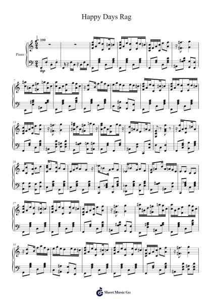 Happy Days Rag Sheet Music by John McCartin-Arr.Pullamb