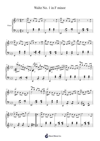 Waltz No. 1 in F minor Sheet Music by Edo Shacham-Arr.Campnah