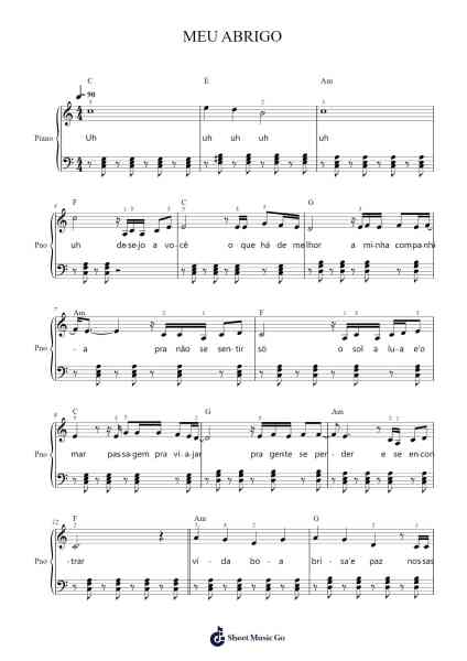 MEU ABRIGO Sheet Music by Ianriah-Arr.Kirkckle Clarkckle