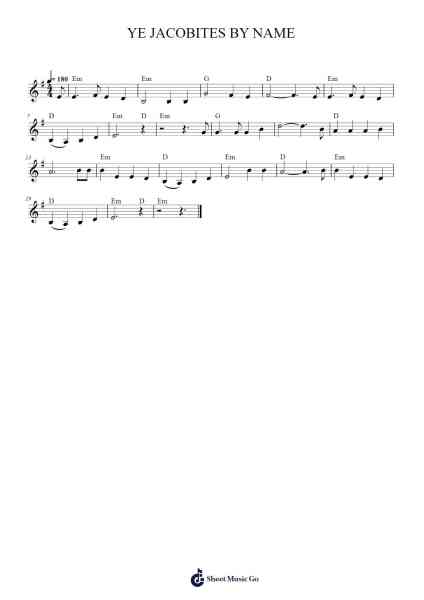 YE JACOBITES BY NAME Sheet Music by Trad. (words by Robert Burns)-Arr.Keatsrid Burnsgo