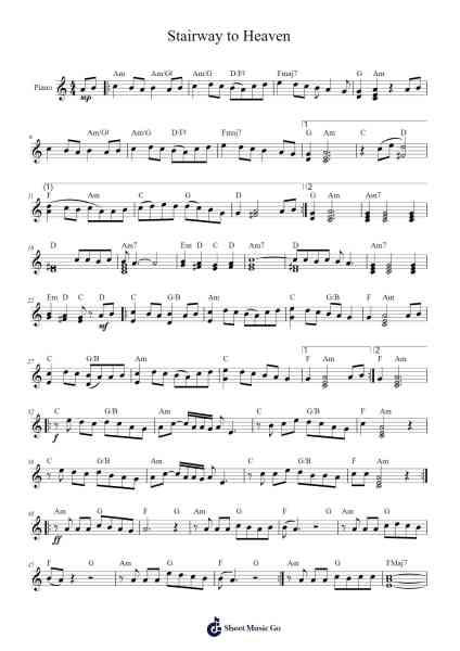 Stairway to Heaven Sheet Music by Led Zeppelin-Arr.Clarknence