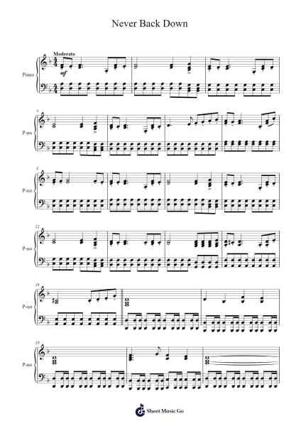Never Back Down Sheet Music by Two Steps From Hell-Arr.Duttledk Corh