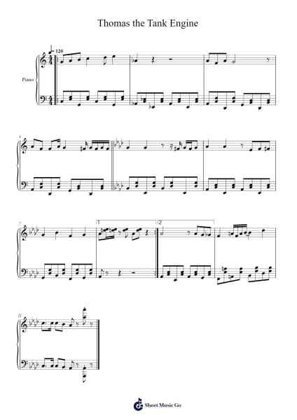 Thomas the Tank Engine Sheet Music by undefined-Arr.Bamia