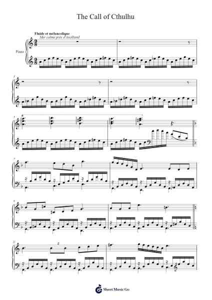 The Call of Cthulhu Sheet Music by Jean-Guillaume Letarouilly-Arr.Sherkes Dofrank