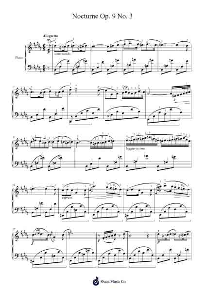 Nocturne No. 3 in B Major, Op. 9 Sheet Music by Frédéric Chopin-Arr.Cofpert Dilgrant