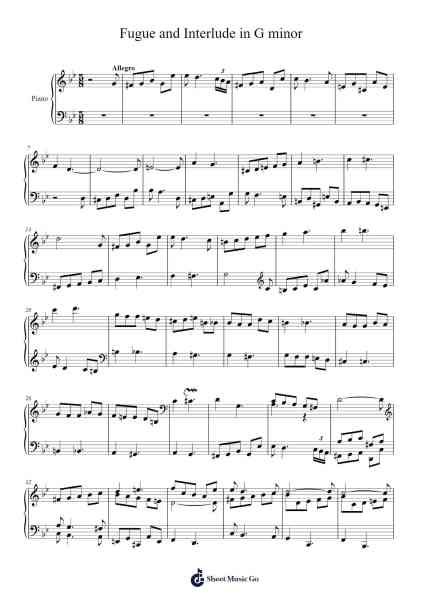 Fugue and Interlude in G Minor, Op. 39 Sheet Music by Daitrid Piersliam-Arr.Gasgreve Ausnal