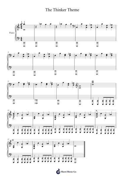 The Thinker Theme Sheet Music by Blake Neely-Arr.Bautab