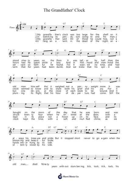 The Grandfather' Clock Sheet Music by Henry Clay Work-Arr.Joshjean