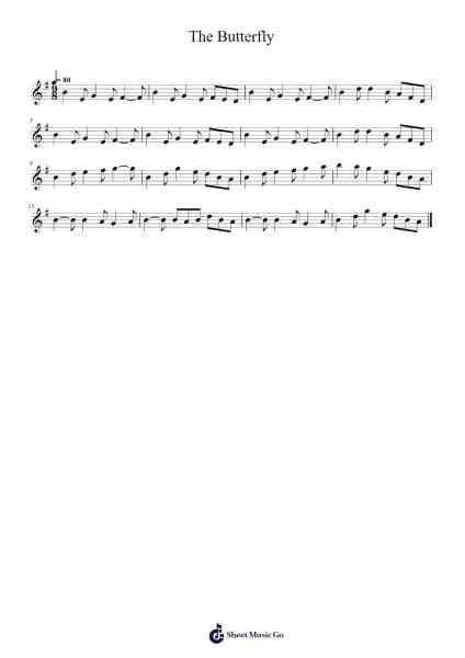 The Butterfly Sheet Music by jeromeM-Arr.Xanfey Syltein