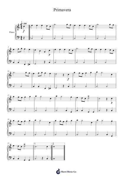 Primavera Sheet Music by Antonio Vivaldi-Arr.Toutdys Everrone