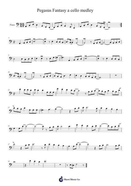 Pegasus Fantasy a cello medley Sheet Music by undefined-Arr.Vinpeare