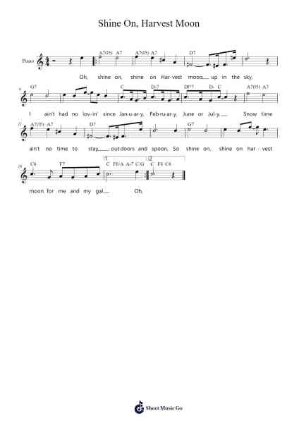 Shine On, Harvest Moon Sheet Music by Nora Bayes-Arr.Chrisphael Reedno