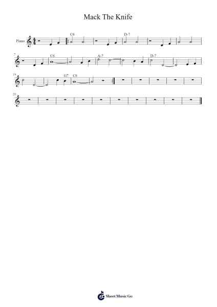 Mack The Knife Sheet Music by undefined-Arr.Cotnuel Windsia
