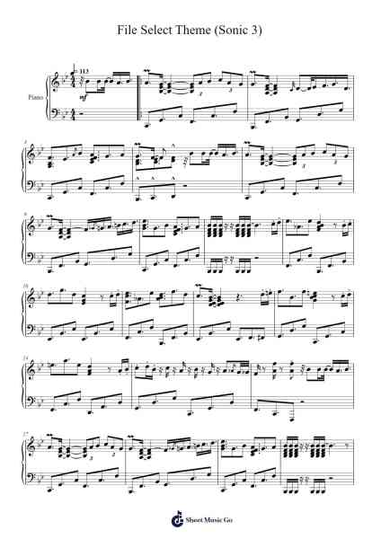File Select Theme (Sonic 3) Sheet Music by SEGA-Arr.Lenshaw