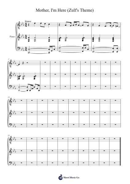 Mother, I'm Here (Zulf's Theme) Sheet Music by undefined-Arr.Calbrown Yertate