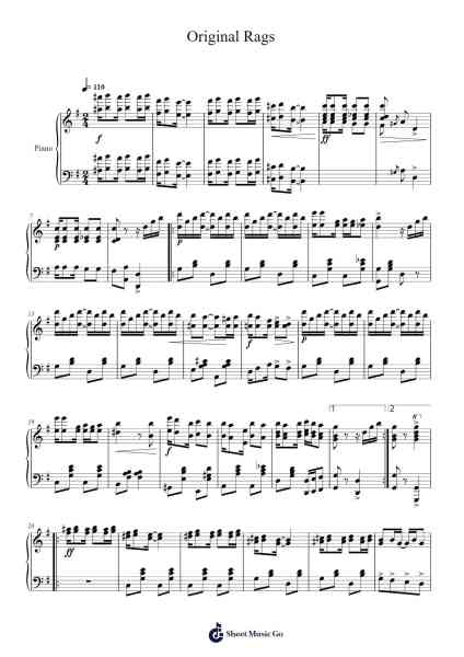 Original Rags Sheet Music by undefined-Arr.Wershop Keyburns