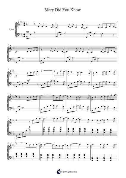 Mary Did You Know Sheet Music by Buddy Greene-Arr.Watblack Jackcoln