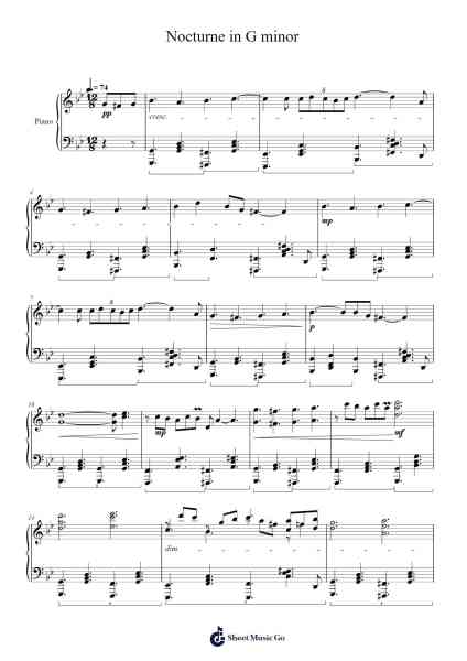 Nocturne in G minor Sheet Music by Jordan Thukkaram-Arr.Paunix