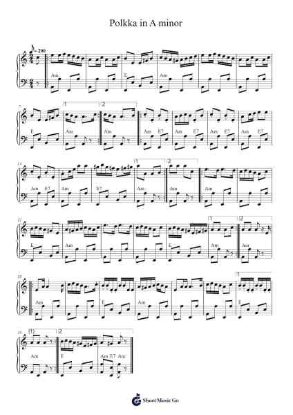 Polkka in A minor Sheet Music by A. A. Hyvarinen-Arr.Chrisriah Sheicia