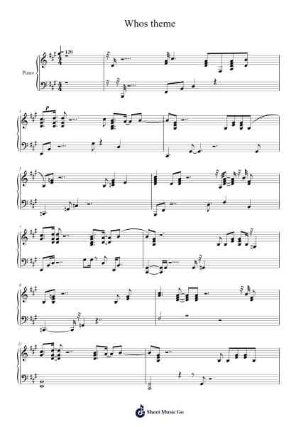 Whos theme Sheet Music by undefined-Arr.Wrightrae