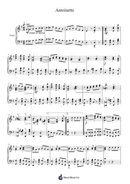 Antoinette 樂譜由 Scott Joplin - 編曲 Hegil Claireglan