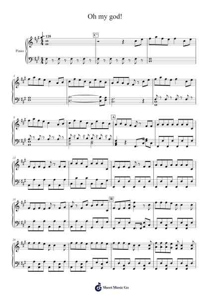 Oh my god! Sheet Music by Eric Chen 88-Arr.Migsel Pagliam