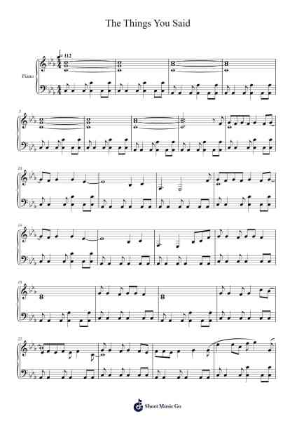 The Things You Said Sheet Music by Depeche Mode-Arr.Sywatt