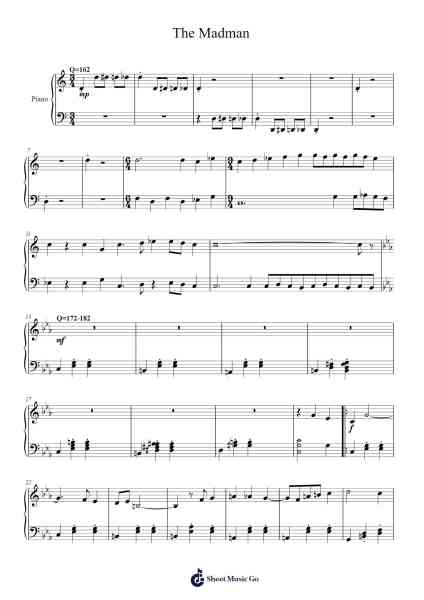 The Madman Sheet Music by Griffin "Griffey" Gillen-Arr.Manbeard Lylaine