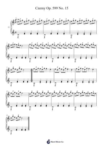 Czerny Op. 599 No. 15 Sheet Music by Czerny-Arr.Joejosh Demptout