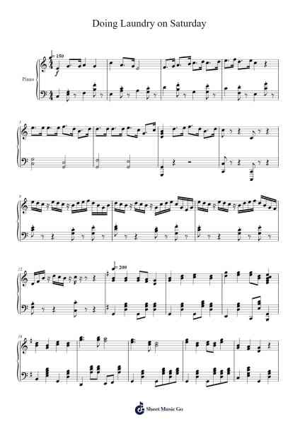 Doing Laundry on Saturday Sheet Music by Copraine-Arr.Malke Wordby