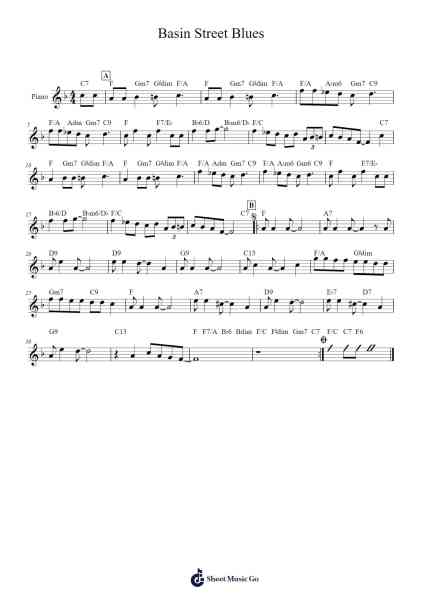 Basin Street Blues Sheet Music by Spencer Williams-Arr.Buckclough Woogold