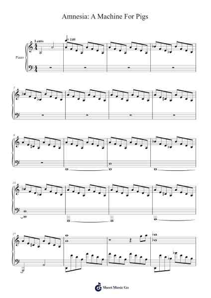 Amnesia: A Machine For Pigs Sheet Music by Jessica Curry-Arr.Wattle