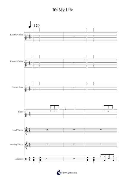 It's My Life Sheet Music by Bon Jovi-Arr.Efbin Kimsie