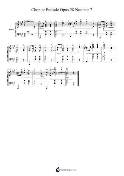 Prelude in A Major, Op. 28, No. 7 樂譜由 Frédéric Chopin - 編曲 Faulkvy