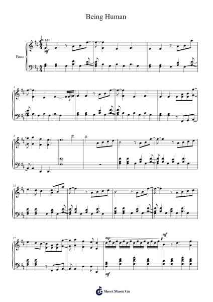 Being Human Sheet Music by Aivi & Surasshu-Arr.Wentio Termaltz
