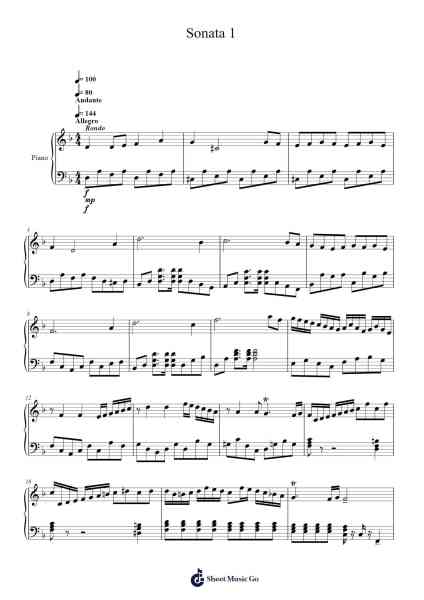 Piano Sonata No. 1 in F Minor, Op. 2, No. 1 Sheet Music by Ludwig van Beethoven-Arr.Dilmos