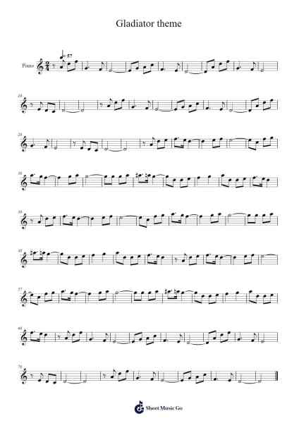 Gladiator theme Notenblatt von Hans Zimmer-Arr.Jonesrhys
