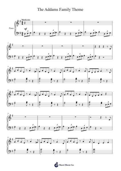 The Addams Family Theme Sheet Music by undefined-Arr.Kayrist