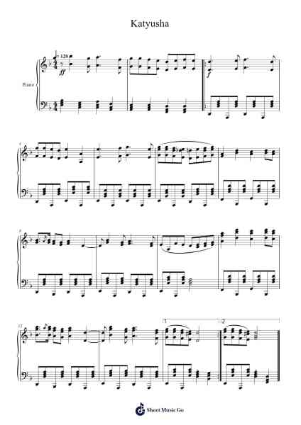 Katyusha Sheet Music by Matvey Blanter-Arr.Blanes Poyale