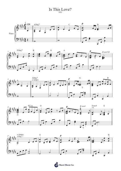 Is This Love? Musica per pianoforte di Yuki Kajiura - Arr.Milllas