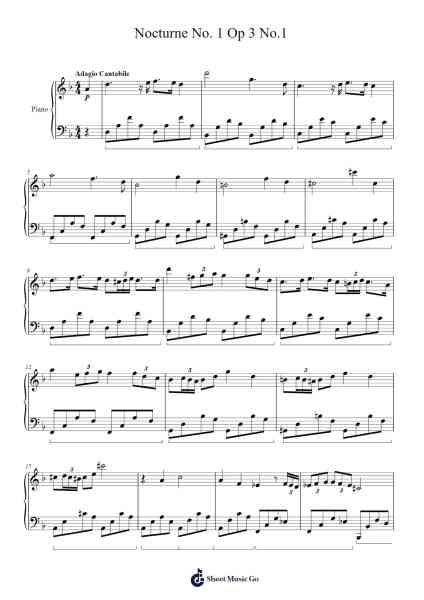Nocturne No. 1 Op 3 No.1 Sheet Music by Kevin Li-Arr.Sampcon Mevans